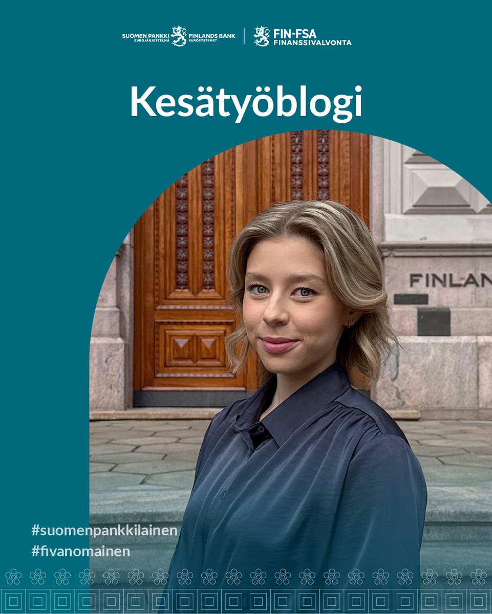 Finanssivalvonnassa Digitalisaatio ja analyysi -osastolla kesätyöntekijänä työskentelevä Vilja Härkönen avaa kokemuksiaan kesästä blogissaan. Vilja on päässyt tutustumaan maksupalvelun tarjoajien valvonnasta vastaavaan tiimin arkeen. Lue lisää sivuiltamme: bit.ly/40miUGp