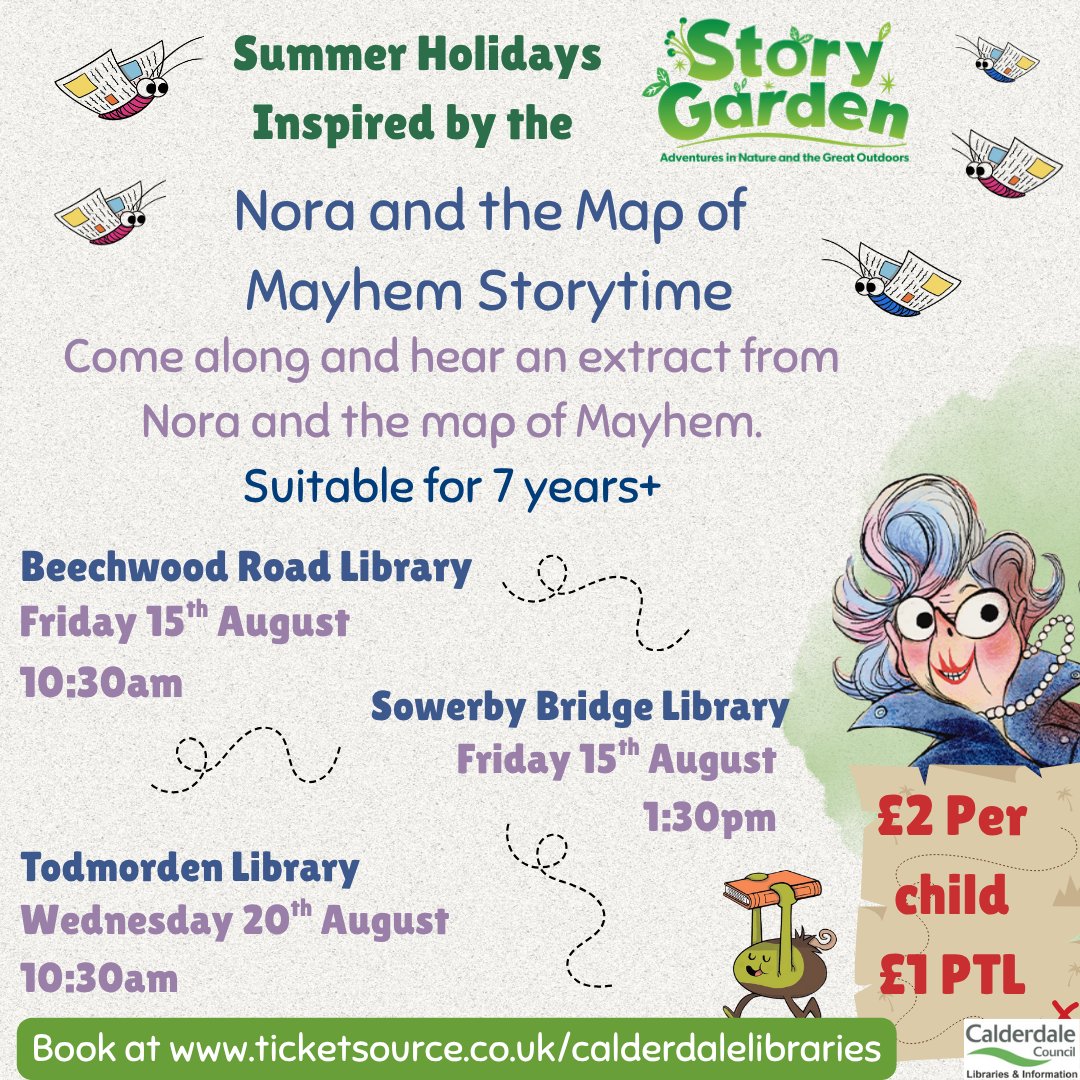 CMBClibraries's tweet image. When Nora's grandkids, Atticus and Autumn, visit, they expect a quiet weekend, but Nora's past as a Monster Hunter throws them into a wild adventure!
Come along to hear an extract from Nora and the Map of Mayhem by Joseph Elliott and create crafts inspired by their adventures.