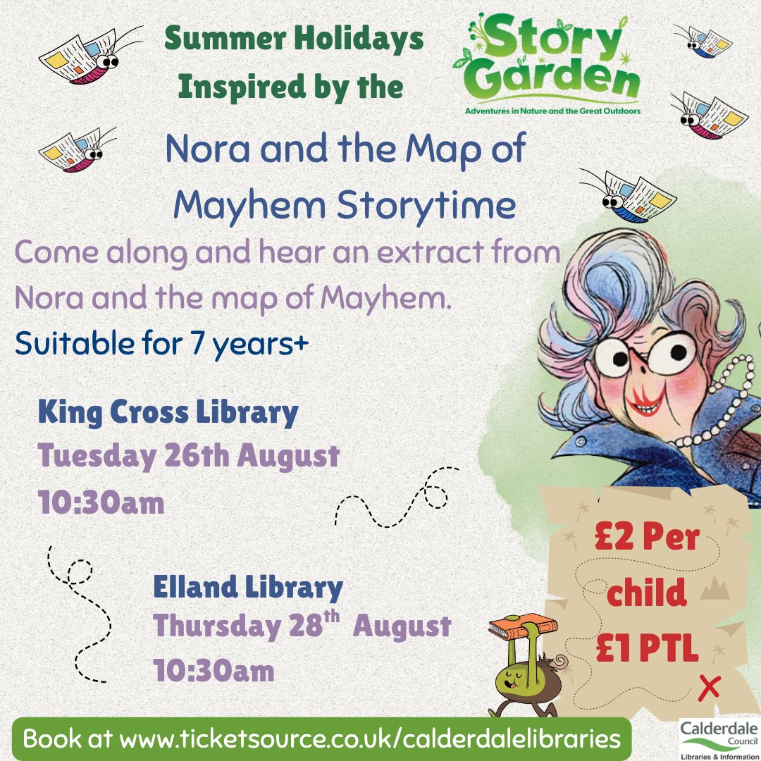CMBClibraries's tweet image. When Nora's grandkids, Atticus and Autumn, visit, they expect a quiet weekend, but Nora's past as a Monster Hunter throws them into a wild adventure!
Come along to hear an extract from Nora and the Map of Mayhem by Joseph Elliott and create crafts inspired by their adventures.