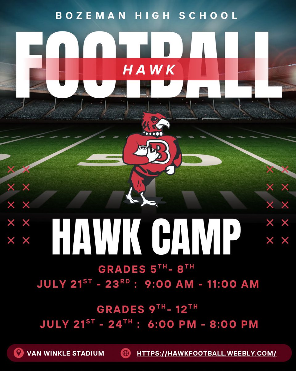 We look forward to seeing all of our Hawks and Future Hawks Next Week!