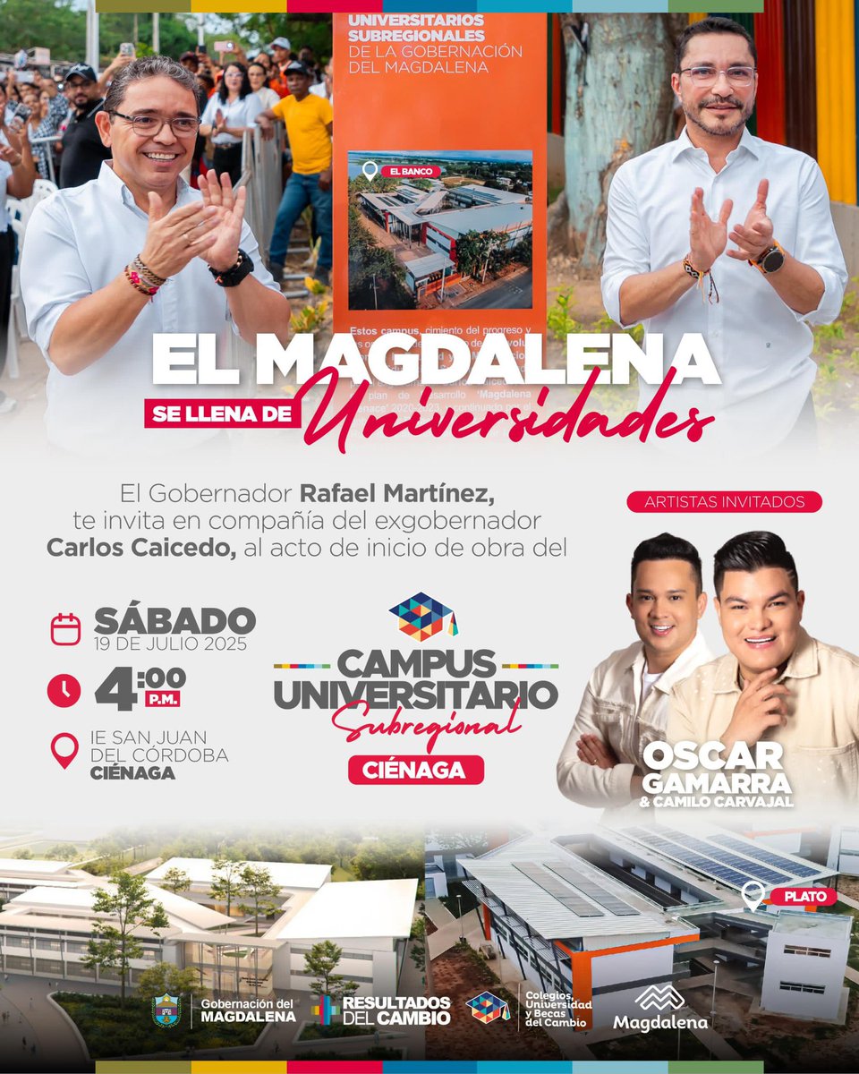 RossanaRodQ's tweet image. ¡Nos vamos para el norte! 🌟
El Magdalena se llena de universidades y tú eres parte del cambio con resultados 🧡✊
📍 Lugar: IED San Juan del Córdoba
📅 Fecha: sábado 19 de julio
🕓 Hora: 4:00 pm
¡Acompáñanos en este momento histórico!