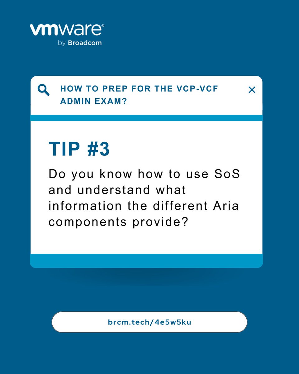VMwareEducation's tweet image. Incoming! 🛬 Did you miss us on Tuesday? We’re back with a fashionably late tip #3 for mastering the VMware Cloud Foundation (VCF) Admin exam:
#VCFLearningTipTuesday #VCF #CloudCertification