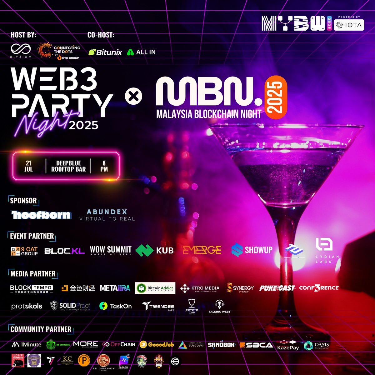DTC Group (@dtcgroup_) on Twitter photo 🎉 Web3 Party Night x Malaysia Blockchain Night 2025 🇲🇾
Join <a href="/DTCGroup_/">DTC Group</a> and <a href="/ctd_events/">Connecting The Dots - Bridging Web3 Perspectives</a> or the most exclusive side event during <a href="/MalaysiaWeek/">Malaysia Blockchain Week</a>!
Co-created with <a href="/The_8lyxium/">8LYXIUM</a>, where Web3 leaders, founders, and investors from across APAC come together for an unforgettable night of 🎉 Web3 Party Night x Malaysia Blockchain Night 2025 🇲🇾
Join <a href="/DTCGroup_/">DTC Group</a> and <a href="/ctd_events/">Connecting The Dots - Bridging Web3 Perspectives</a> or the most exclusive side event during <a href="/MalaysiaWeek/">Malaysia Blockchain Week</a>!
Co-created with <a href="/The_8lyxium/">8LYXIUM</a>, where Web3 leaders, founders, and investors from across APAC come together for an unforgettable night of