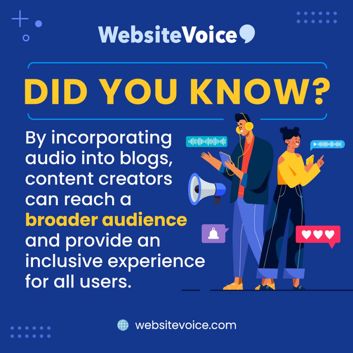 Did you know?

By incorporating audio into blogs, content creators can reach a broader audience and provide an inclusive experience for all users.

#Website #WEB大会結果発表 #WebsiteDevelopment #accessibility #facts #twstプラス #TwitterX #タイムレスマン