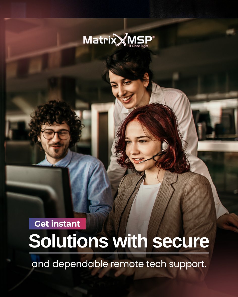 MspMatrix's tweet image. Need tech help right away?
Our remote support is fast, secure, and reliable. Fix issues without delays keep your business running smoothly.
No stress, just expert solutions when you need them most.
#TechSupport #RemoteHelp #ITSolutions #FastFix #BusinessTech #SecureSupport