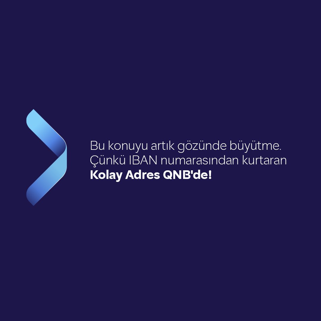 QNB Mobil ile bankacılığa dair hiçbir işlemi gözünde büyütmüyoruz, bankacılıkta dijitalin kolaylığını yaşatıyoruz! 🚀 Sen de hemen Kolay Adres tanımlamanı yap, IBAN numarasıyla uğraşma!