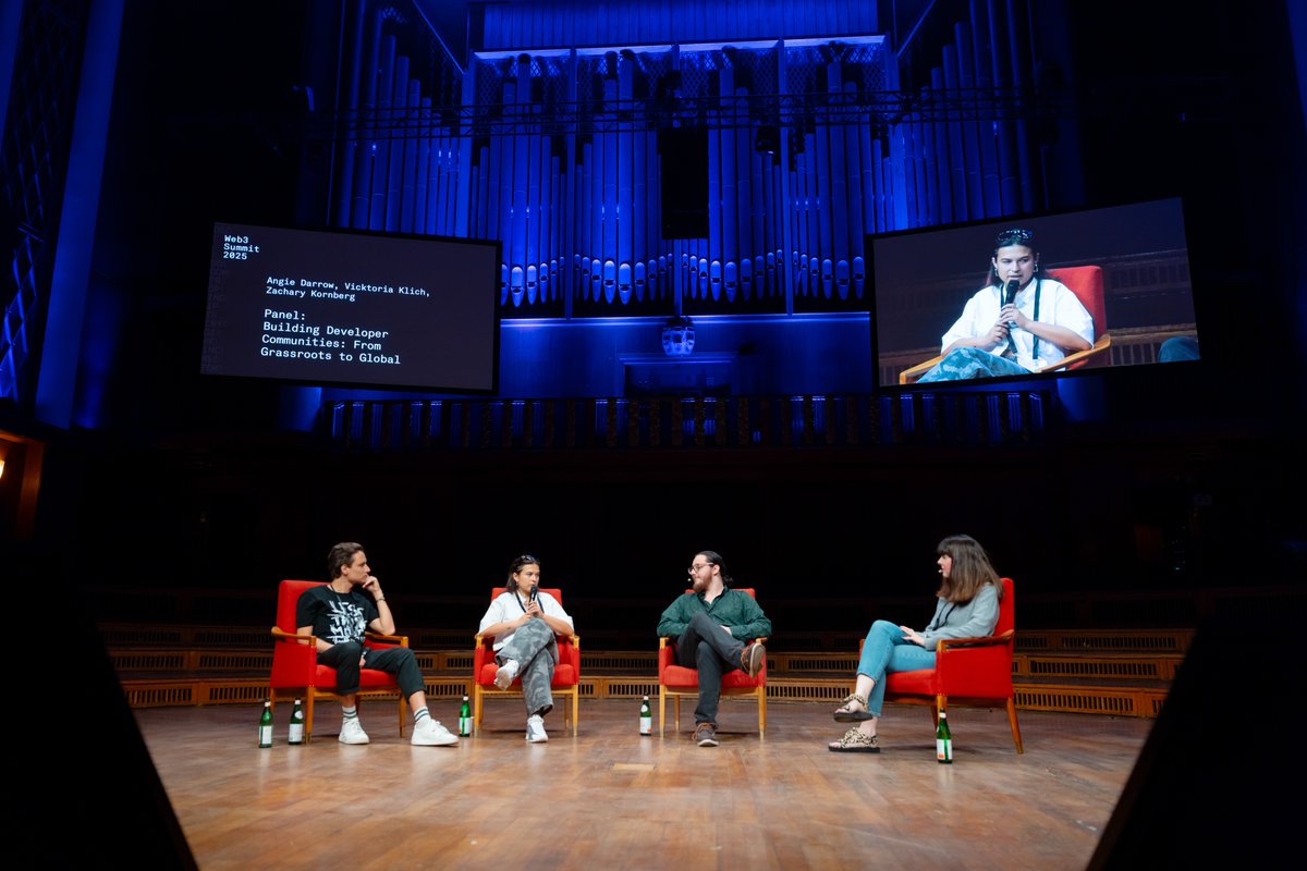 Web3summit's tweet image. Angie Darrow (@Web3foundation Foundation), Vicktoria Klich (@w3_hub), and Zachary Kornberg (@developer_dao) explored the tension between growth and authenticity.
No shilling. No rugging.
Just care, culture & commitment.