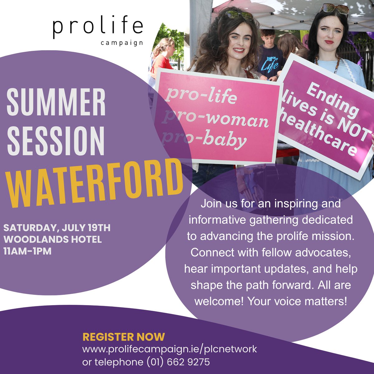 prolifecampaign's tweet image. 🚨Reminder for Pro-Life Advocates in Waterford!🚨
Don't forget - we're hosting a special morning gathering this Saturday, July 19th at The Woodlands, Waterford 🕚11:00am – 1:00pm.
Come be part of:
🗨️ Meaningful discussions
📣 Key movement updates
📆 Planning for the months…