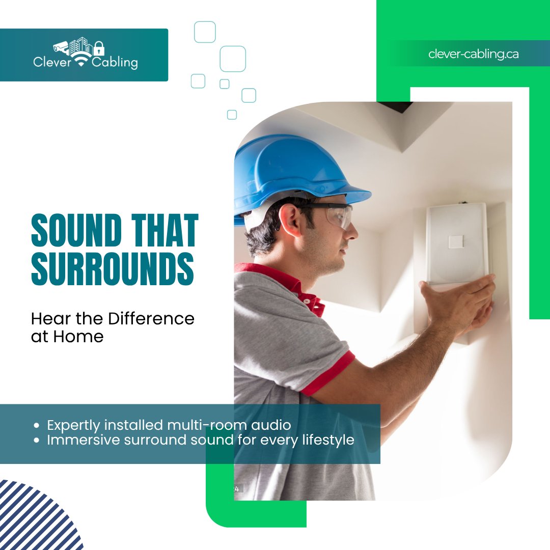 clevercablingca's tweet image. 🎵 Crank up the clarity! Our home sound system installs bring rich audio to every room—perfect for theaters or music zones.
🎧 Get your quote today: clever-cabling.ca
#HomeAudio #AVInstallation #CleverCabling #SmartLiving #RichmondHillHomes