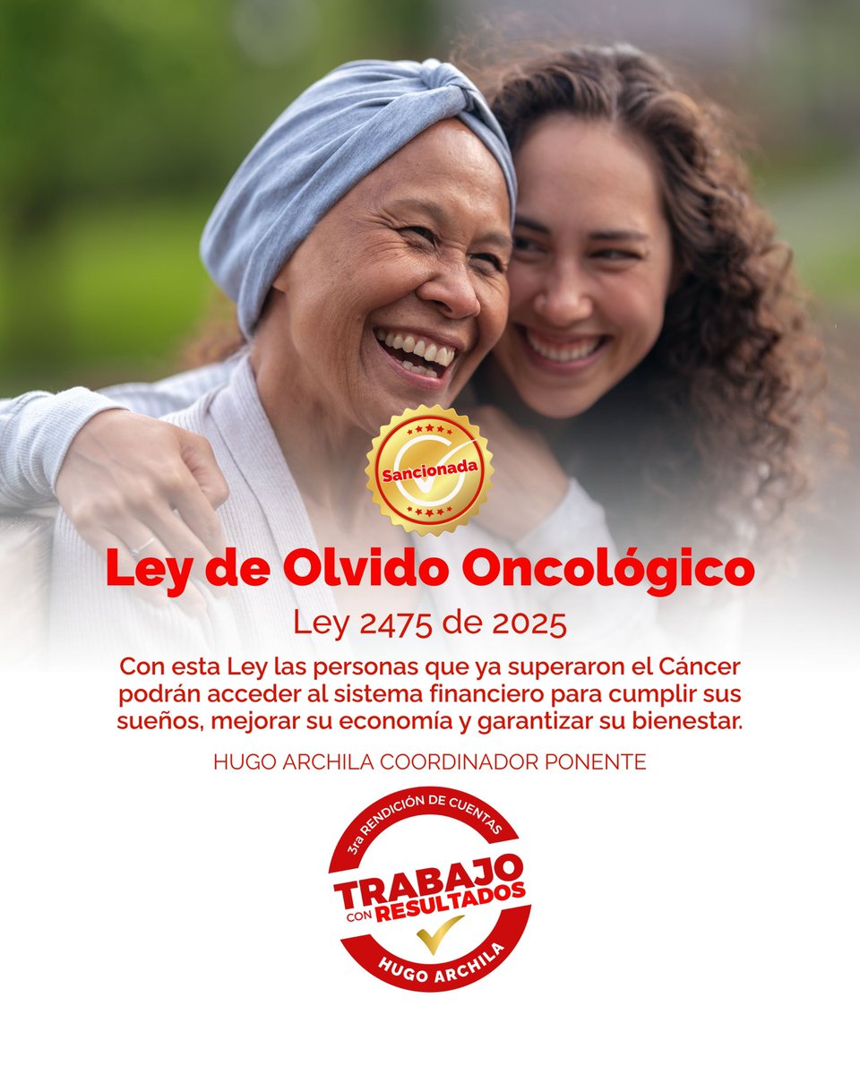 HugoArchilaS's tweet image. Las personas que han superado un cáncer NO podrán ser excluidas o discriminadas al momento de solicitar un crédito para acceder a servicios financieros, seguros, empleo, vivienda y educación. #TrabajoConResultados rindiendo cuentas a los casanareños. Autor Senador @pedrohflorez