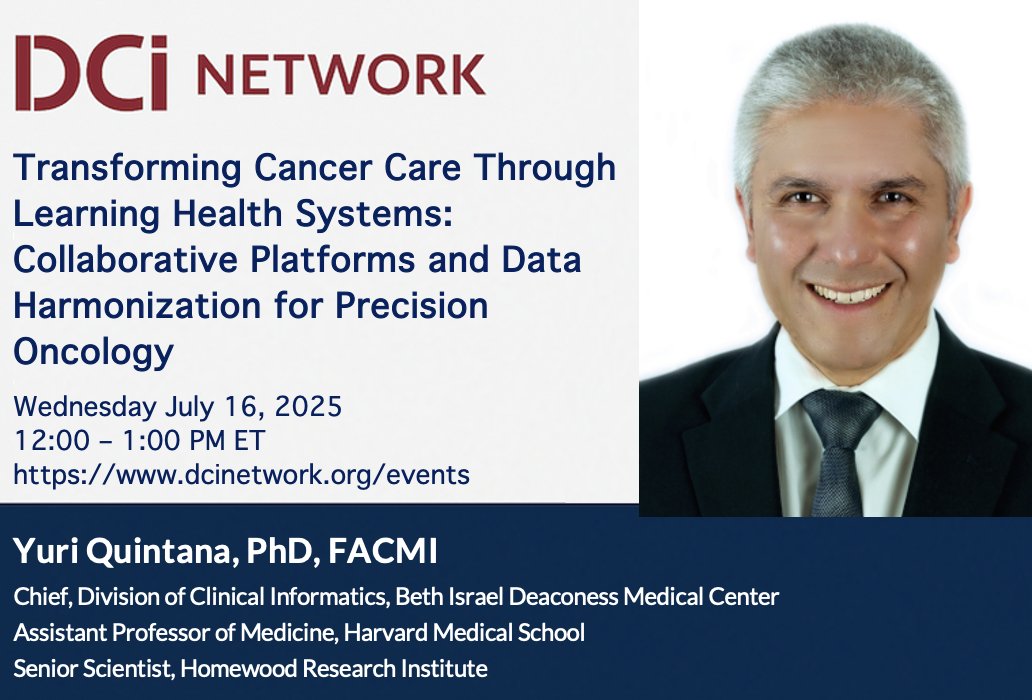 "Transforming Cancer Care Through Learning Health Systems: Collaborative Platforms and Data Harmonization for Precision Oncology, part of the Health Systems Transformation: Leading the Future of Digital Healthcare series hosted by the DCI Network.

Cancer care is at a crossroads
