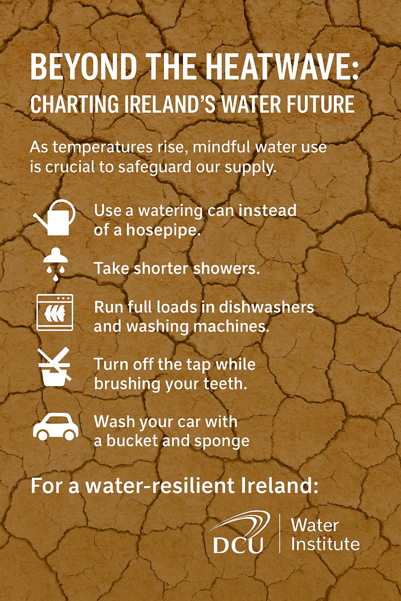 DCU Water Institute (@dcuwater) on Twitter photo 🌡️ As Ireland sizzles, water supplies tighten. Let's act together.
💧 <a href="/DCUWater/">DCU Water Institute</a> advances solutions for long-term water security, but immediate action matters too.
📊 Learn more below & check out simple steps in the graphic!
#heatwave2025 #WaterConservation #DCUResearch 🌡️ As Ireland sizzles, water supplies tighten. Let's act together.
💧 <a href="/DCUWater/">DCU Water Institute</a> advances solutions for long-term water security, but immediate action matters too.
📊 Learn more below & check out simple steps in the graphic!
#heatwave2025 #WaterConservation #DCUResearch