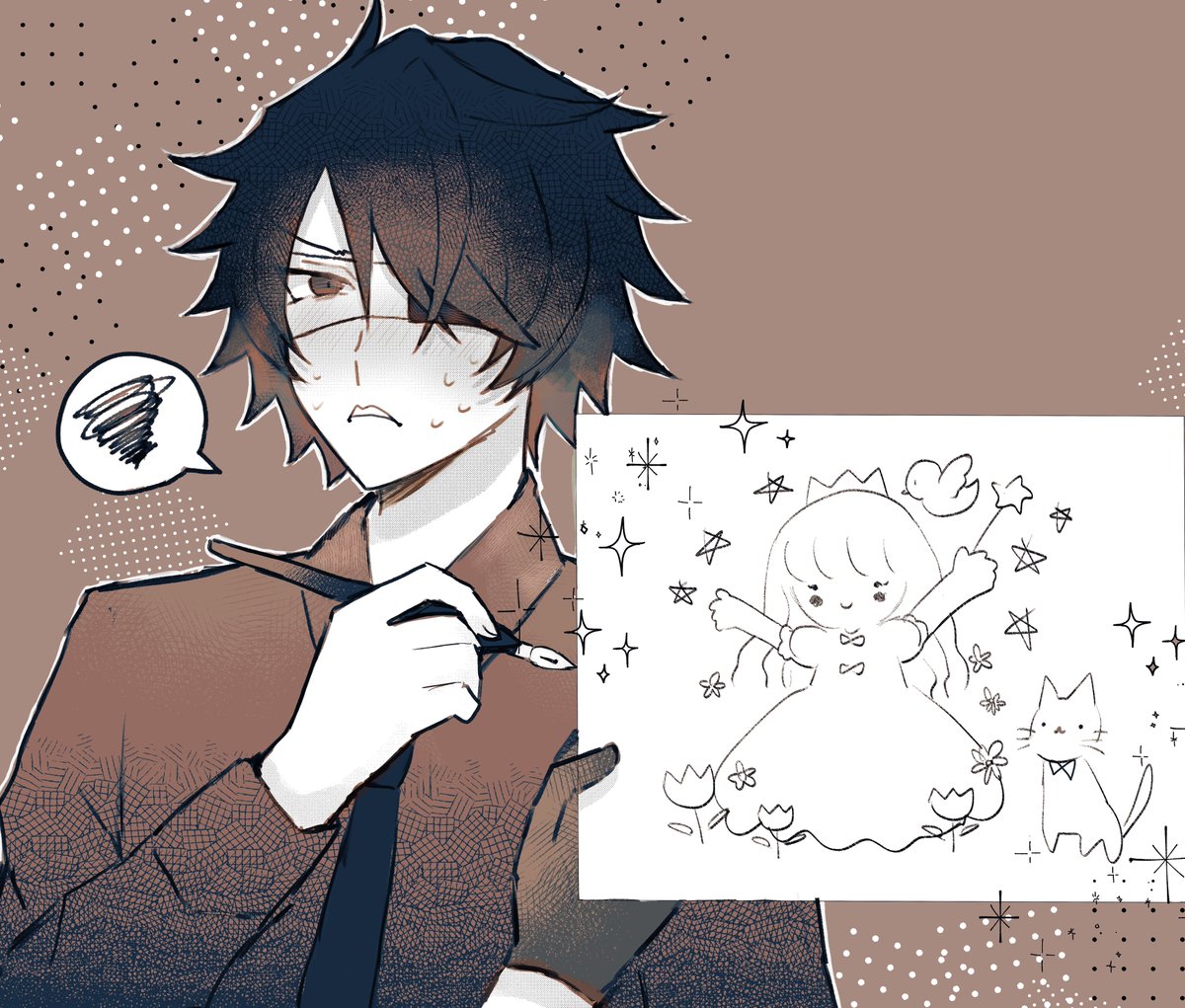 fuyu_meme05's tweet image. 新橋さんの絵柄がメルヘンだったらいいなという妄想