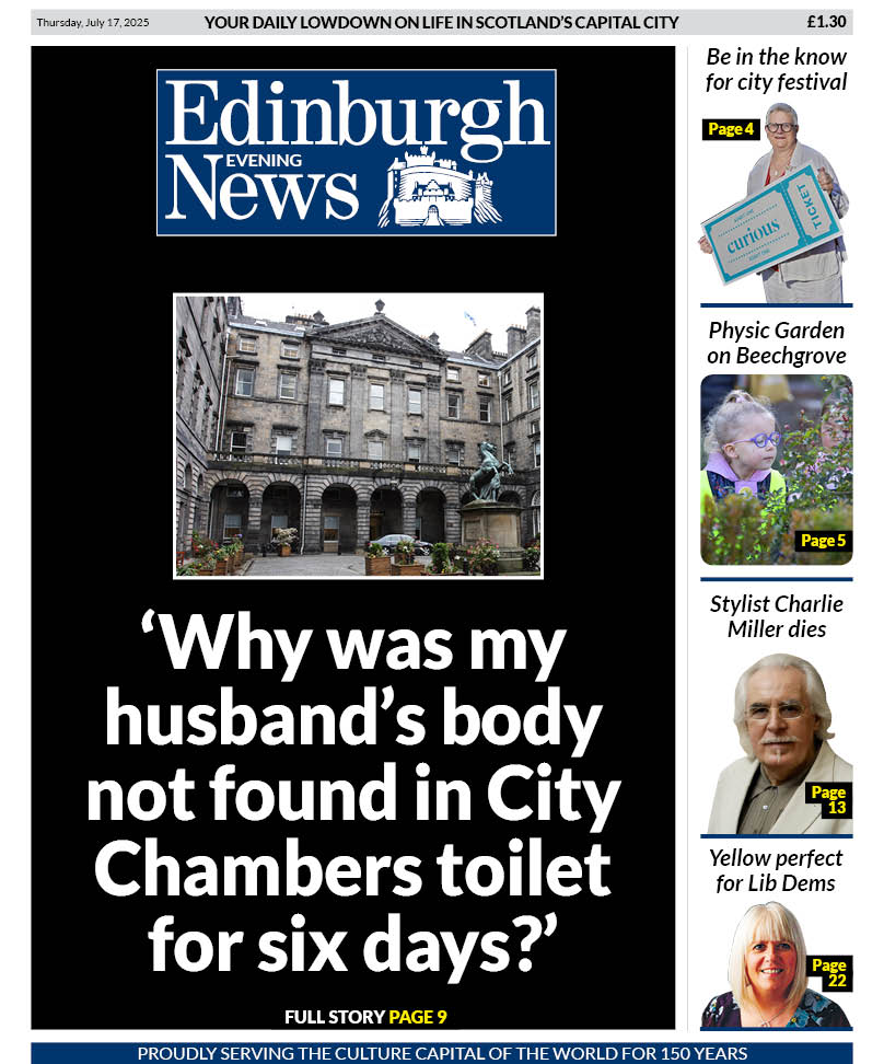 National World Design Hub (@nwdesignhub) on Twitter photo An impactful design by Will Froggatt for today's <a href="/edinburghpaper/">Edinburgh Evening News</a> as a grieving wife seeks answers after her husband lay dead for six days in <a href="/Edinburgh_CC/">The City of Edinburgh Council</a>'s customer support hub toilets. A <a href="/gofundme/">GoFundMe</a> page is set up to help his family cover funeral costs. Story, <a href="/_NeilJohnstone/">Neil Johnstone</a>. An impactful design by Will Froggatt for today's <a href="/edinburghpaper/">Edinburgh Evening News</a> as a grieving wife seeks answers after her husband lay dead for six days in <a href="/Edinburgh_CC/">The City of Edinburgh Council</a>'s customer support hub toilets. A <a href="/gofundme/">GoFundMe</a> page is set up to help his family cover funeral costs. Story, <a href="/_NeilJohnstone/">Neil Johnstone</a>.