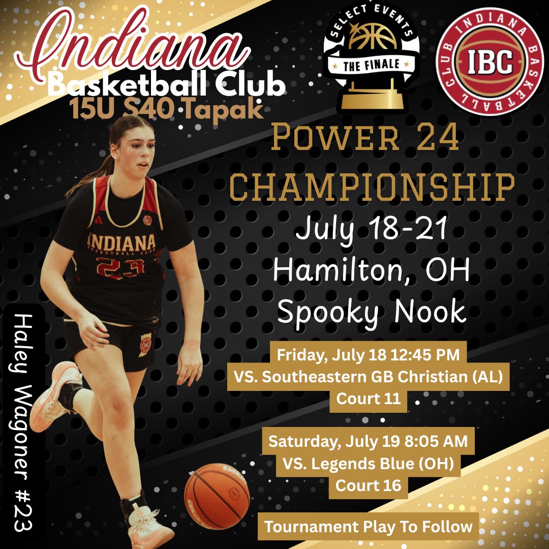 Haley Wagoner (@haleywagoner23) on Twitter photo Finished 8-1 in S40 play and earned a spot in the 15u P24 bracket this weekend in Hamilton, OH. Ready to finish strong with my <a href="/IBCWBB15US40/">Indiana Basketball Club 15U S40</a> teammates.
<a href="/IBCWBB/">Indiana Basketball Club</a> <a href="/tapak_ryan/">Ryan Tapak</a> <a href="/bobvaden30/">Robert Vaden</a> Finished 8-1 in S40 play and earned a spot in the 15u P24 bracket this weekend in Hamilton, OH. Ready to finish strong with my <a href="/IBCWBB15US40/">Indiana Basketball Club 15U S40</a> teammates.
<a href="/IBCWBB/">Indiana Basketball Club</a> <a href="/tapak_ryan/">Ryan Tapak</a> <a href="/bobvaden30/">Robert Vaden</a>
