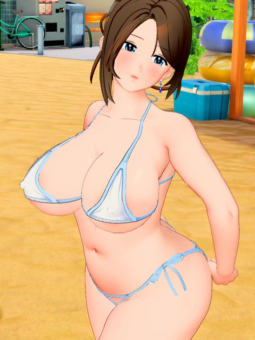 #サマすく
食い込む水着をなおしてるママン 