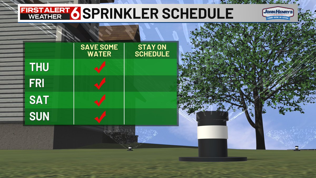 RustyLord's tweet image. I think you can likely keep those sprinkler systems turned off through the weekend, especially if you just got 1"+ of rain from Tues Night storms. If you miss rain entirely this weekend, you'll want to flip those back on starting Monday. A lot of heat is on the way next week