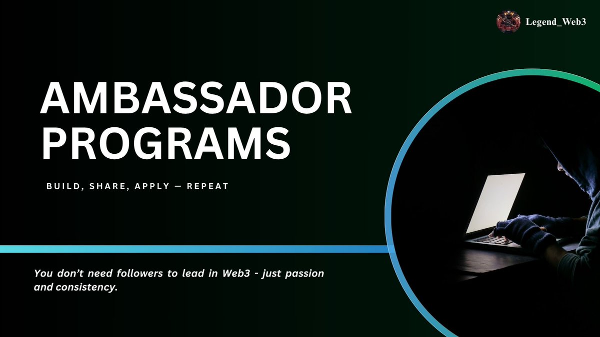 Legend_Web3's tweet image. Exploring👀meaningful Ambassador Programs in Web3❓

Here’s a list of Ambassador programs that offer:
      💰 Potential Rewards 
      🤝 Active &amp;amp; Engaged communities
      🌐 Deep Web3 Connections

If you&apos;re looking to represent quality projects.

 This is for you🧵👇
