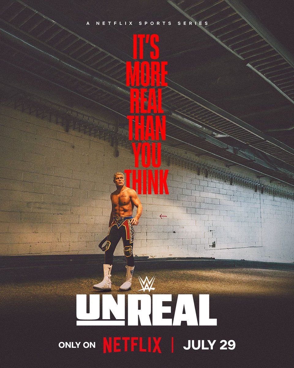 OmahaProd's tweet image. The story behind the stories.
WWE: Unreal debuts on July 29th only on @netflix