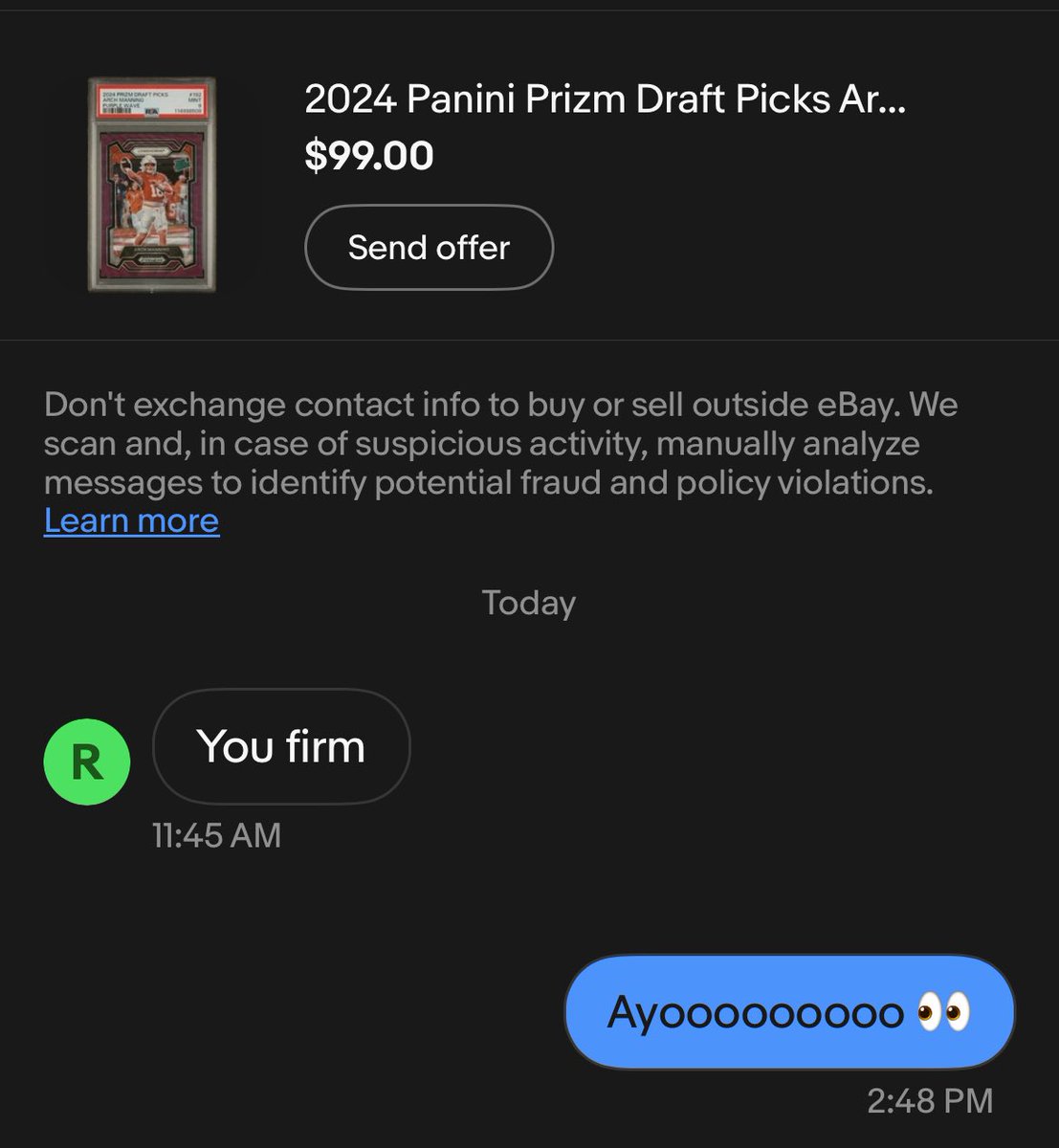 Crazy mid day message