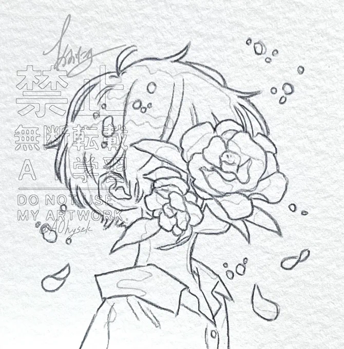 線画と塗ったあと 