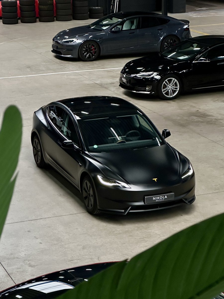 Full Matte PPF on a Solid Black Tesla Model 3 Highland hits the spot 💣.