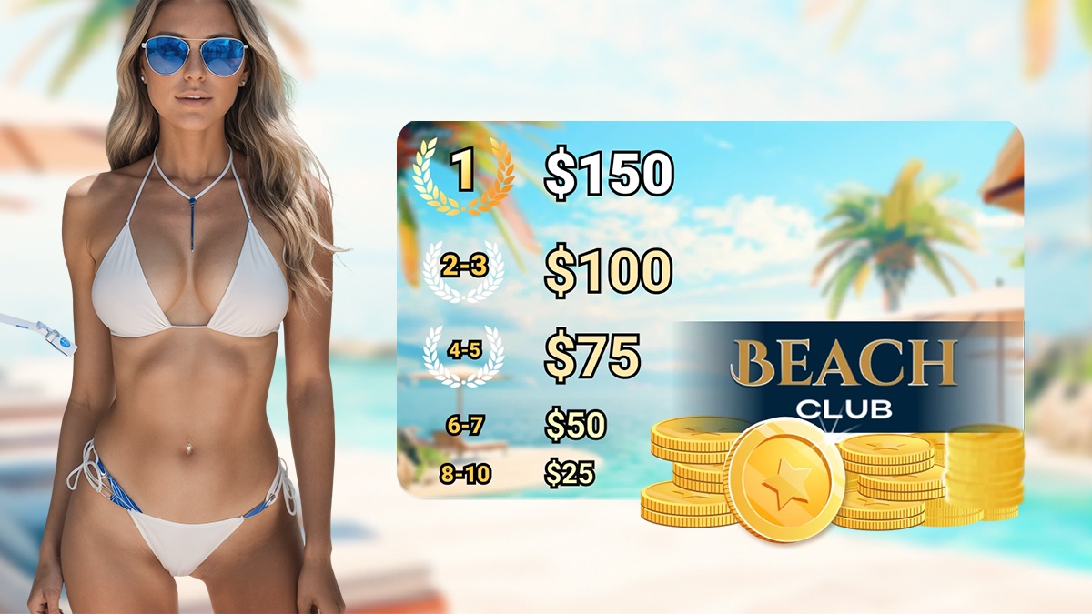 🏖️ BEACH CLUB 2025 🥵
¿Listas para vivir el verano más sensual, lujoso y lleno de premios? 🌞
Este viernes, sábado y domingo activamos nuestro RANKING BONUS diario. 🎯 ¡Sí, cada día!

💋 Cada propina que recibas en tus shows es tu pase VIP al Beach Club.

🎁 PREMIOS EXTRA PARA