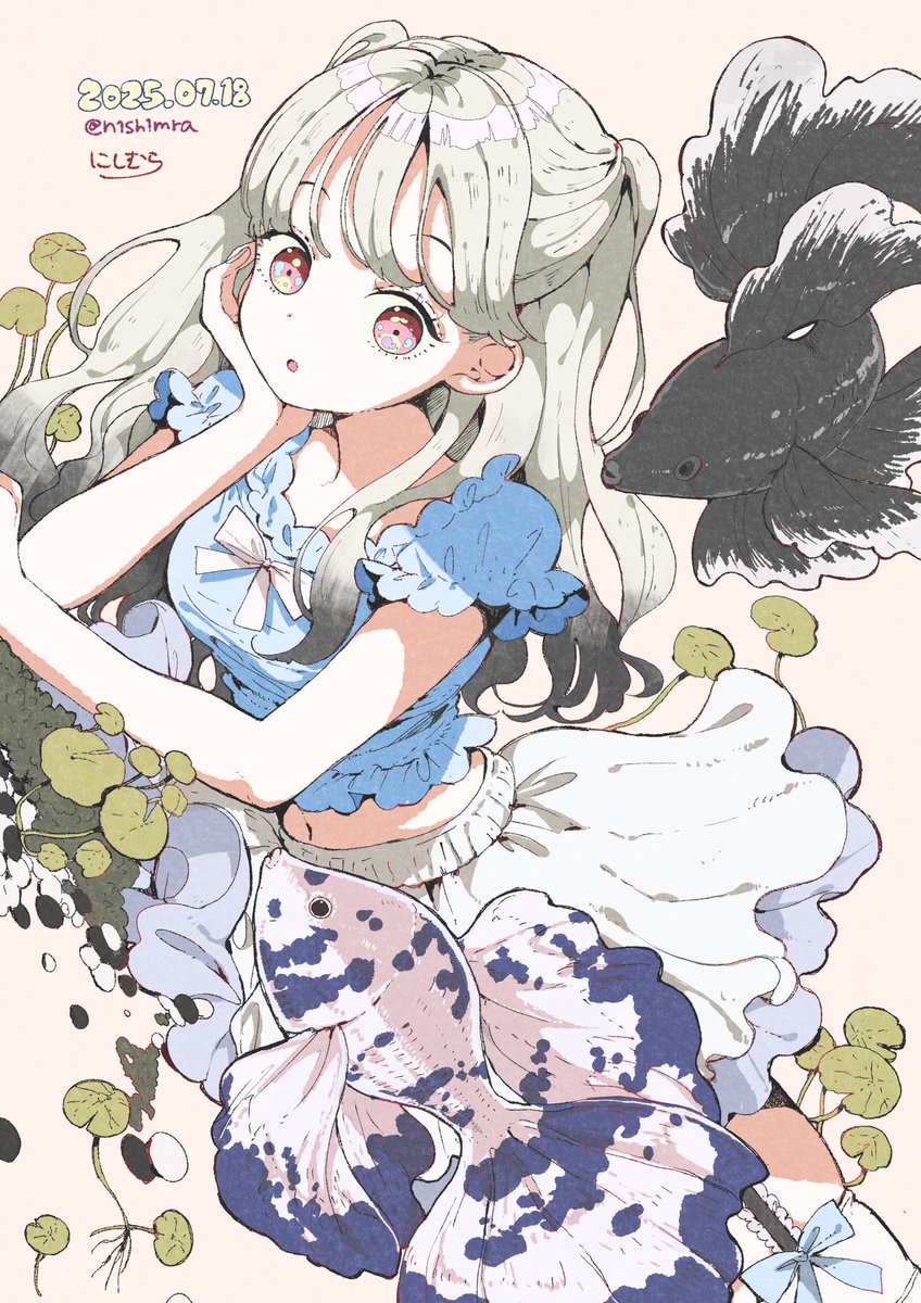 n1sh1mra's tweet photo. ☘️🫧🐠🐠🫧🌿

#創作 
#イラスト https://t.co/QOLYdbYzmq