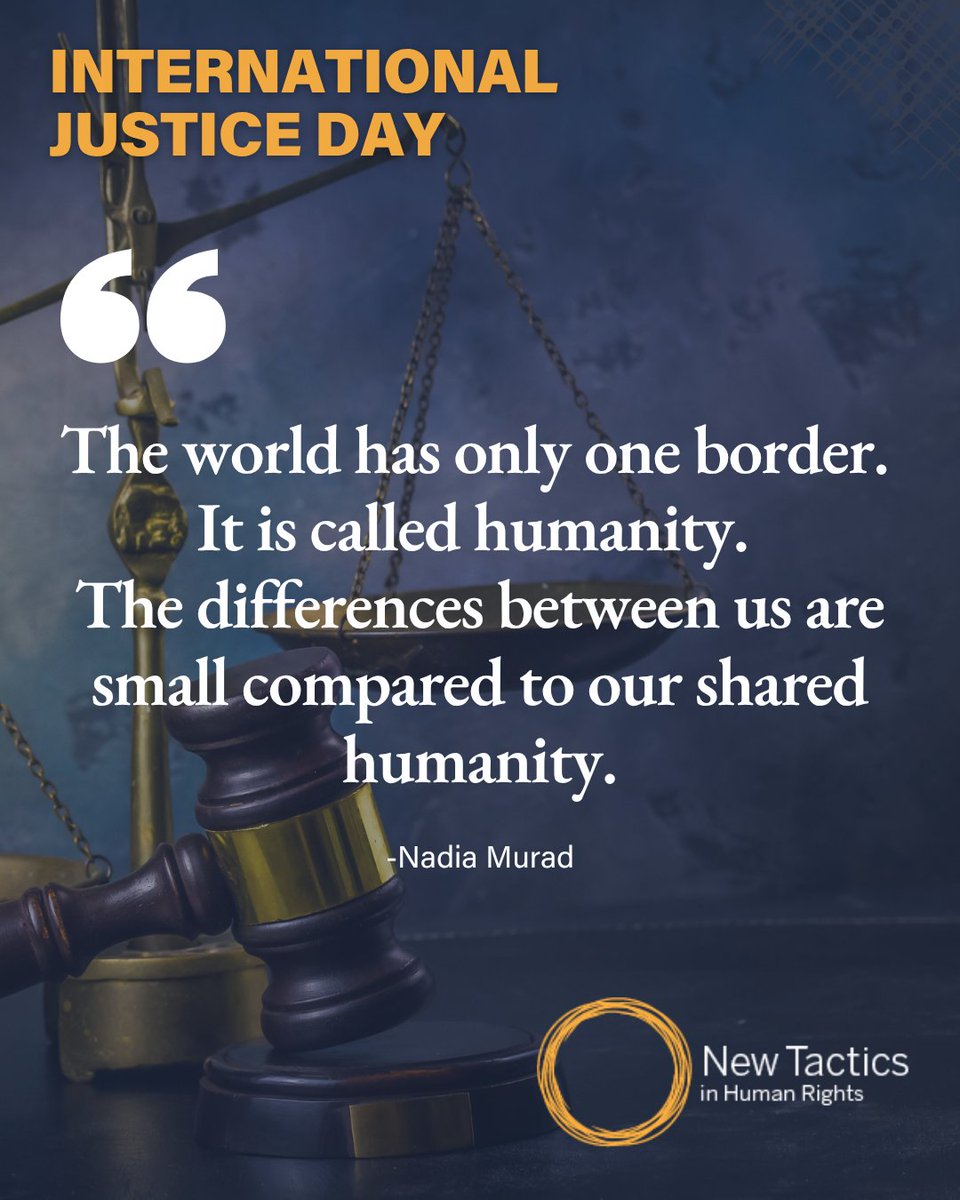 newtactics's tweet image. ⚖️ #InternationalJusticeDay
We stand in solidarity with victims of #HumanRights abuses.
Despite the suffering, we’re inspired by work to support victims in healing and advocate for accountability ✨
Explore our library of human rights tactics:
➡️ newtactics.org/tactics