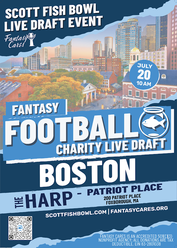 Reminder that ANYONE can come hang out at #SFB15 Boston this Sunday! 

Drafts start at 11:15 AM and you only need a "ticket" if you are drafting - anyone else can come stop by The Harp at Patriots Place/Gillette Stadium for some brunch and some ball!