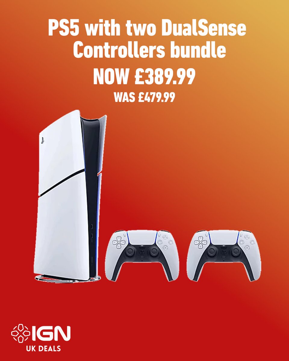 IGNUKDeals's tweet photo. PS5 Digital Edition Console with Two DualSense controllers is down to just £389.99 at PlayStation Direct: https://t.co/2SEBDWkE4S https://t.co/YY2A7voeFN