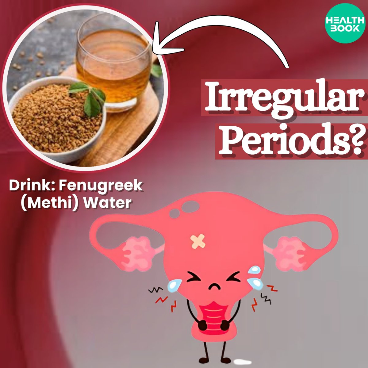 NewsBookMedia's tweet photo. Struggling with irregular periods? Fenugreek water can help. 😇
#periodsarenormal #irregularperiods #fenugreekseed #stayhealthy https://t.co/YwAOPgiZLB