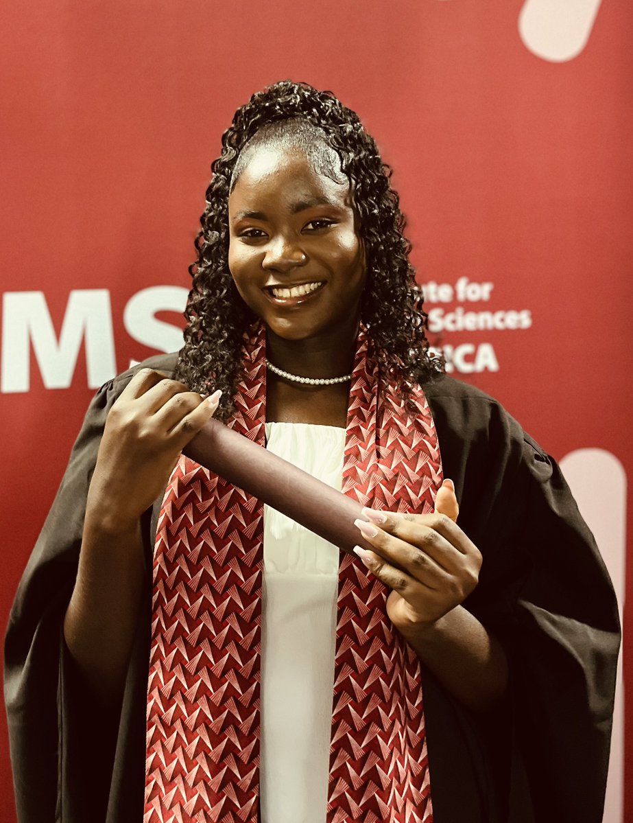 AIMSacza's tweet image. 🎓 Congratulations to Ruth Naayi Odankey Abbey and Cedric Pizina, top achievers from @AIMSacza’s Structured Master’s stream! 🌍📊
Their brilliance and dedication inspire us all.
#AIMS2025 #AcademicExcellence #AfricanScience #MathematicsForAfrica