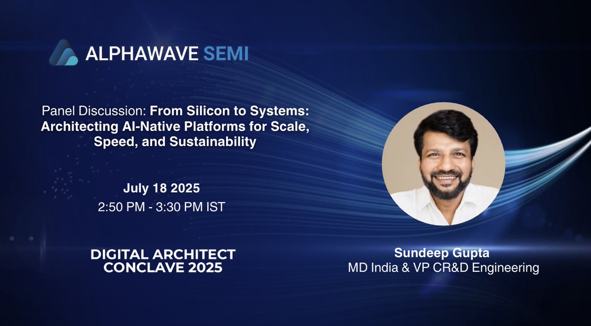 Alphawave Semi’s Sundeep Gupta, MD India &amp; VP CR&amp;D Engineering, joins industry leaders at DAC 2025 to discuss building AI platforms for scale, speed, and sustainability. Don’t miss this forward-looking panel on the future of AI. More info: niit.com/india/digital-…