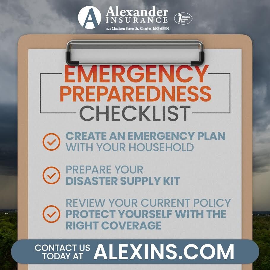 alexins63301's tweet image. Recent storms have reminded us how quickly things can change. Are you truly prepared for the unexpected? #AlexanderInsurance is here to help, offering an essential emergency preparedness checklist designed to secure you and your home.

Get A Free Quote: bit.ly/30rP4nK