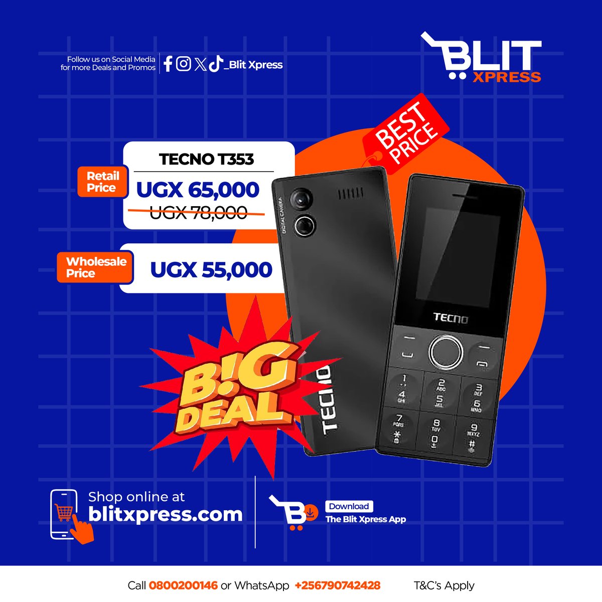 blit_xpress's tweet image. π° Tecno Mapesa Deals | Flagships! π°
Available for Retail & Wholesale π
π± Tecno T353
Retail: UGX 65,000 | Wholesale: UGX 55,000
π± Tecno T455
Retail: UGX 75,000 | Wholesale: UGX 66,000
Perfect for resellers & everyday users!
π¦ Brand New | π Free Delivery Available
π²β¦