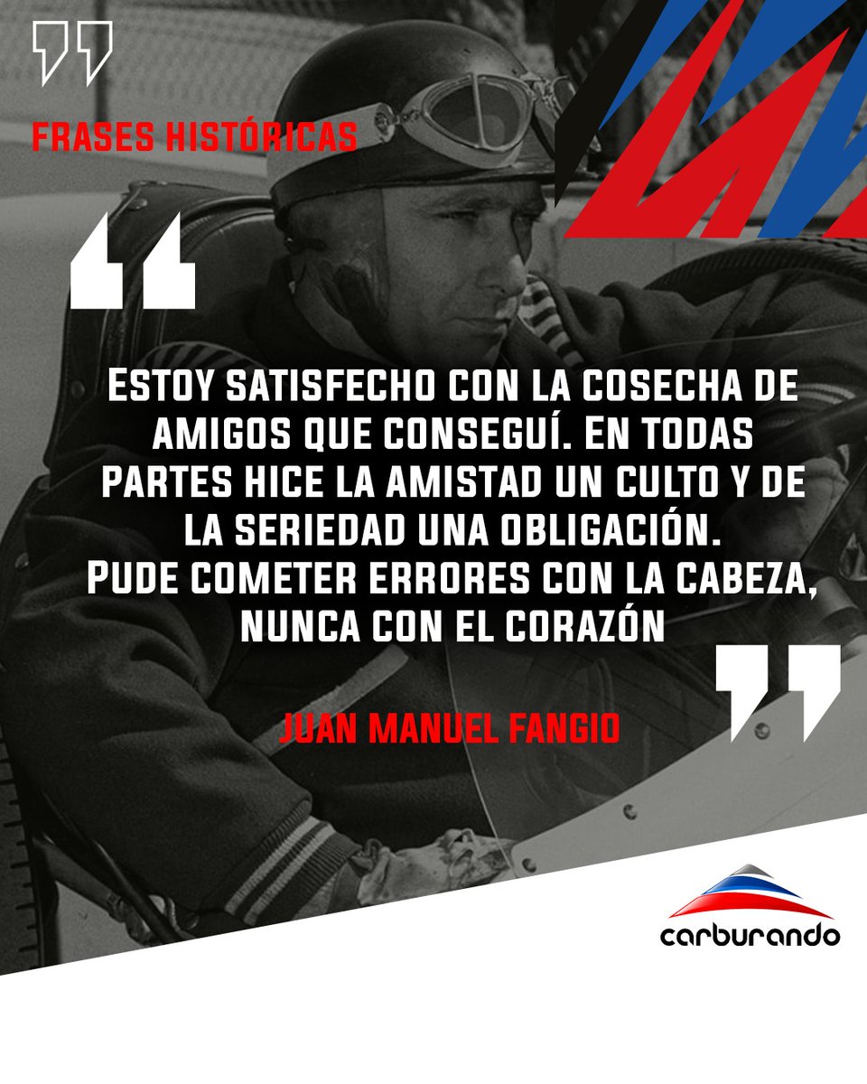 CarburandoTV's tweet image. El recuerdo para Juan Manuel Fangio a 30 años de su partida ✨🏁

#Fangio #Automovilismo
