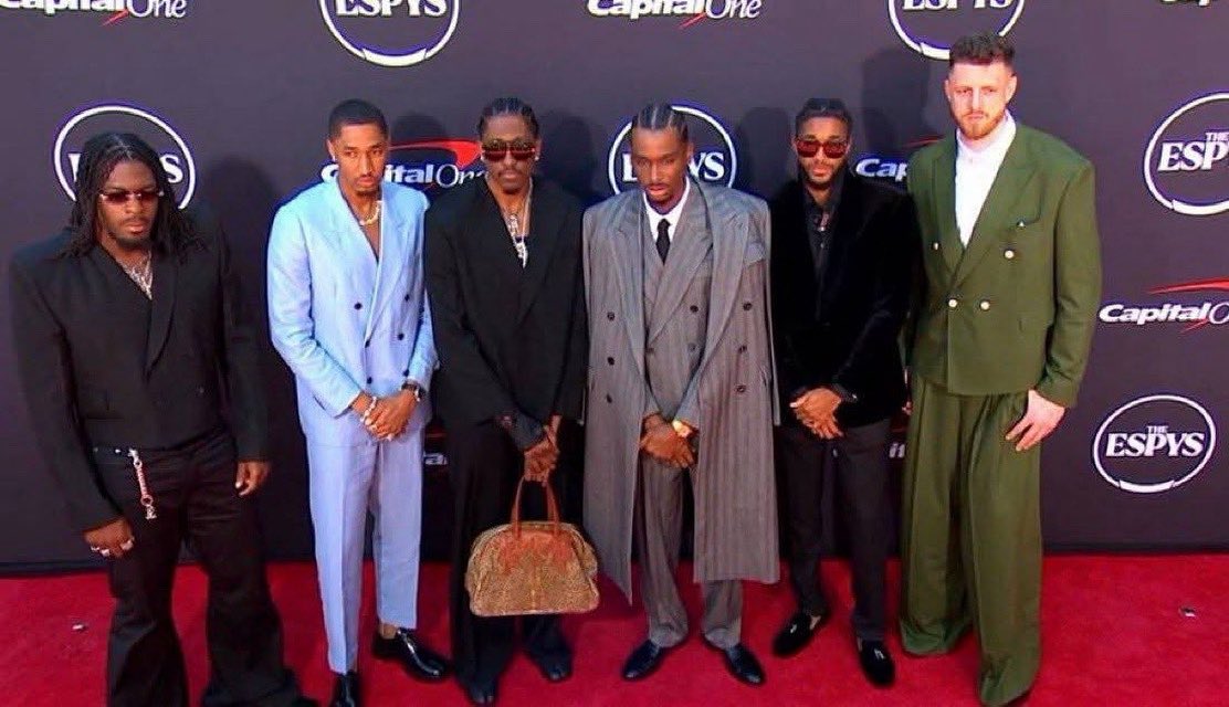 Red Carpet Ready! NBA OKC Thunder Champs Shai Gilgeous-Alexander, Jalen Williams, Lu Dort, Aaron Wiggins, Isaiah Joe, and Isaiah Hartenstein at the ESPYS!!! 📸 by NBA
