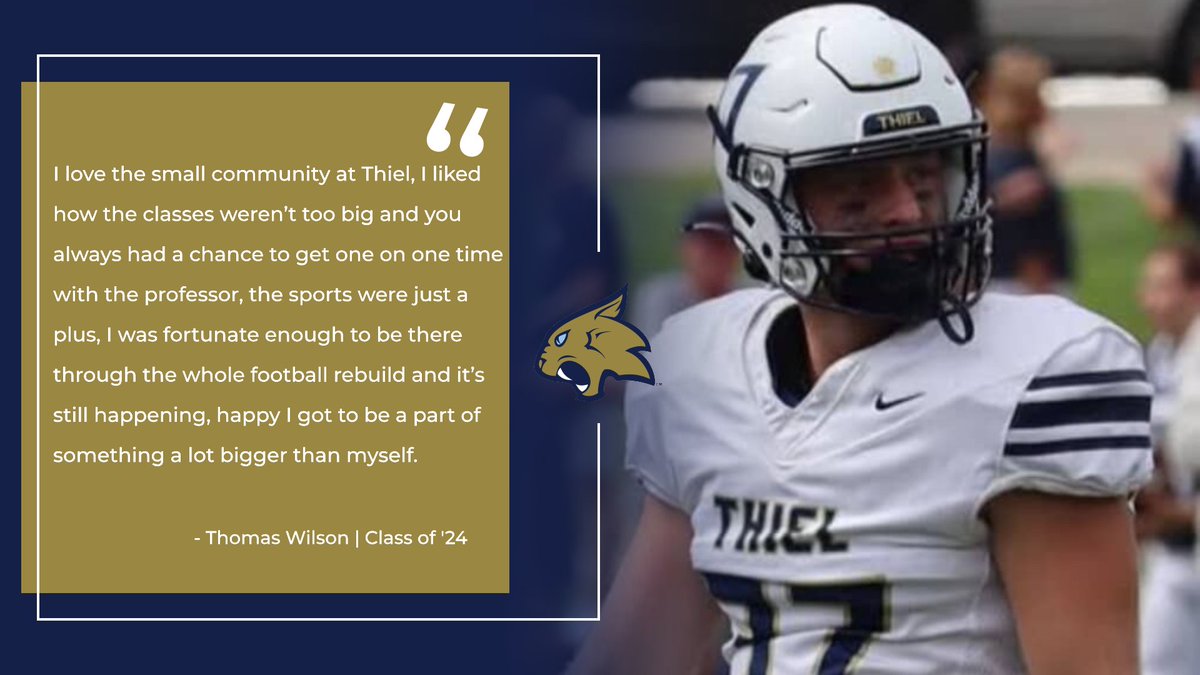 Thiel_FB's tweet image. Alumni spotlight! Thomas Wilson, class of 2024, is currently working in oil field, and pursuing his dreams and goals!
#TBT #RollCats #ThielFB