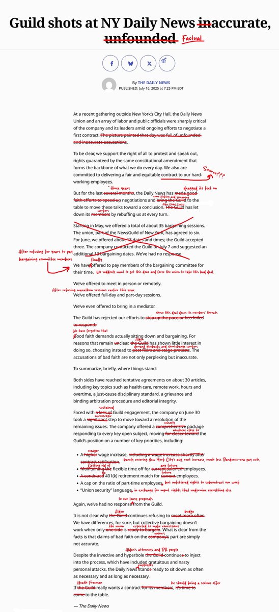WE FIXED IT: Obviously our successful rally had an effect on <a href="/NYDailyNews/">New York Daily News</a> management, who felt compelled to “write” an op-ed. Unfortunately it’s full of mischaracterizations and missing key facts. As journalists we couldn’t let that slide, so we got out our red pens…