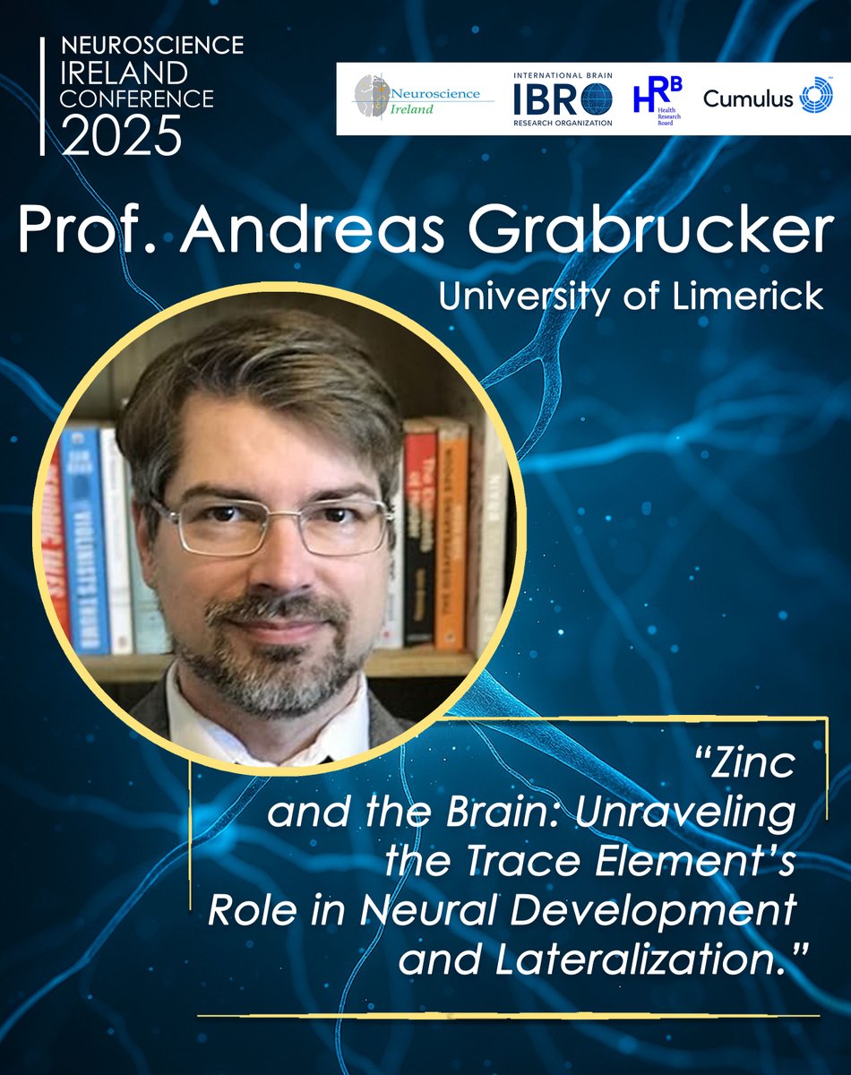 NeuroscienceIRL's tweet image. 🧠 Could zinc actively shape brain connectivity? At #NSI2025, Prof. Andreas Grabrucker (UL) reveals how #zinc signaling influences neurodevelopment & behaviour — with insights into #autism & novel interventions.
🔗 neuroscienceireland.com/nsi-2025-amgra…