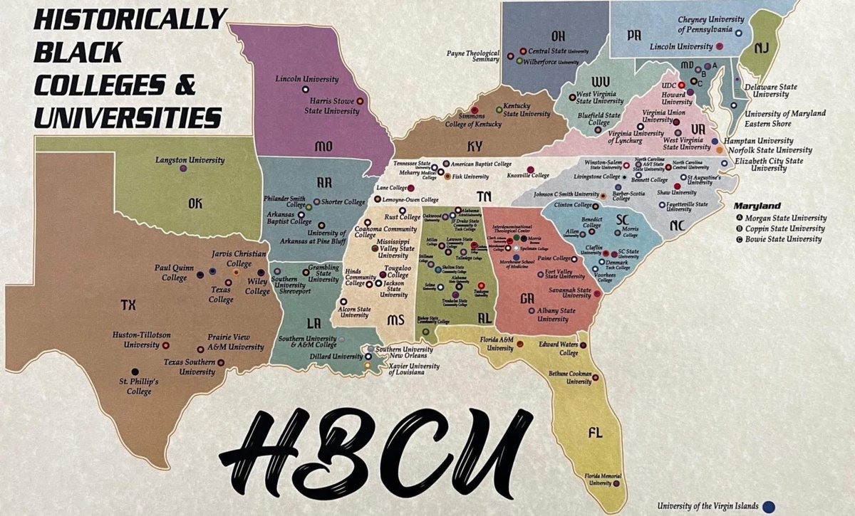 CoachJohnASmith's tweet image. Students interested in the HBCU experience? Hereโs a map of every Historically Black College and University in the country. #HBCU #ResearchAllOptions Education matters