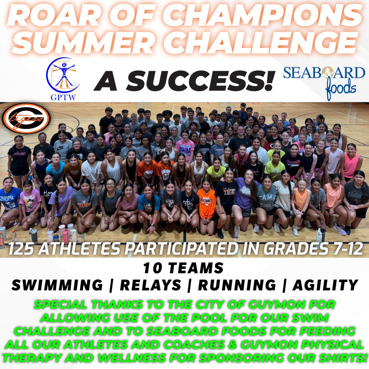 Over 125 athletes came together for our 2nd Annual competitive end-of-summer conditioning event! A special thanks to all those who had a hand in organizing and running this athletic department activity!