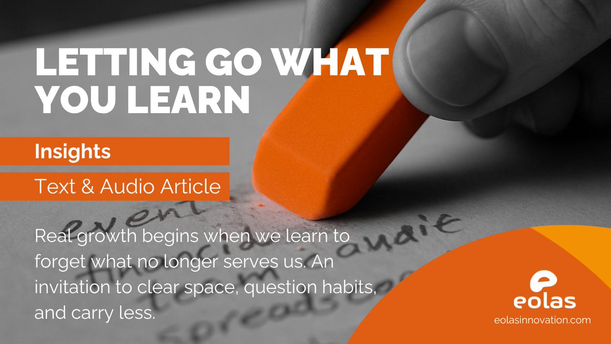 eolasCampus's tweet image. 🧠 Some of our best steps forward begin with a quiet step back
✏️ Explore how unlearning habits, templates, or routines can unlock focus and energy
🔗 eolasinnovation.com/letting-go-wha…
#learning #growth #mindset #eolas #KnowledgeForAll