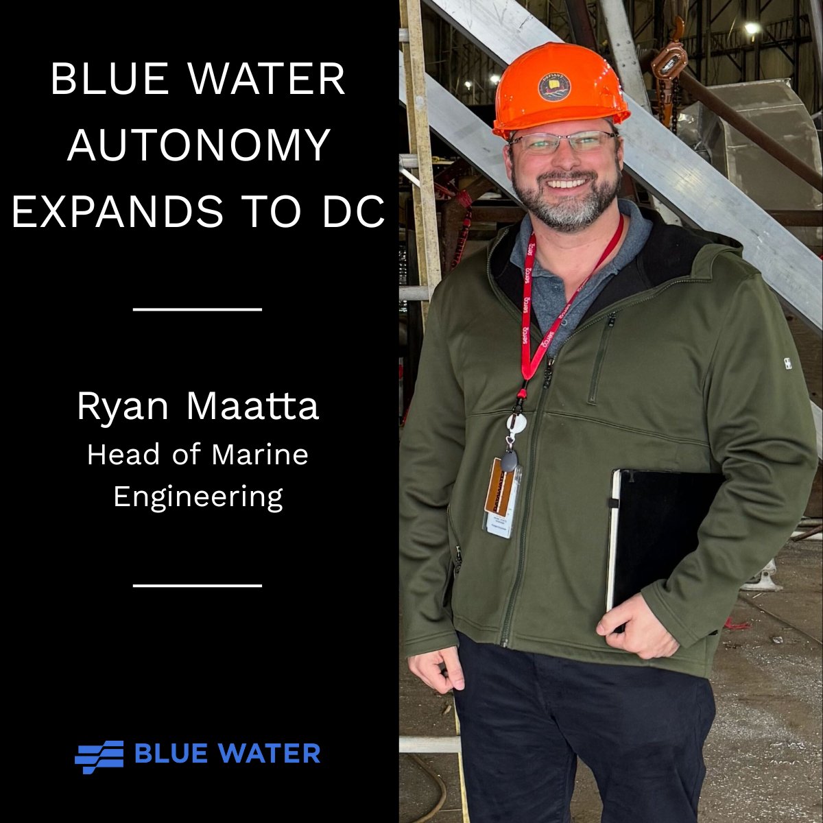 BlueWaterShips's tweet image. This week, we opened a permanent presence in Washington D.C. growing our team and opening our third office.
We are pleased to welcome Ryan Maatta, who will lead Blue Water's marine engineering team. Ryan has deep experience from oil and gas to defense and unmanned.
Our new D.C.…
