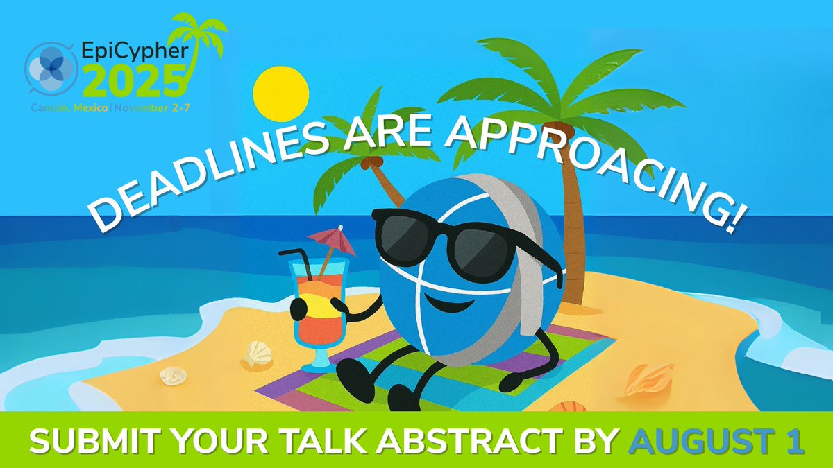 epicypher's tweet image. 📣 #Epi25 abstract deadlines:
🎤 Short talks: Aug 1
🧬 Posters: Sept 15 (same as registration)
Submit now 👉 epicypher.com/resources/epic…
#Chromatin #Epigenetics