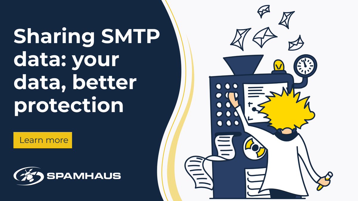 Are you using Spamhaus's Data Query Service for email filtering? Here's a pro tip: start sharing your SMTP data with us (don’t worry there's no PII involved). But, why do this? 

Because sharing basic SMTP connection data helps uncover patterns of malicious activity. This means: