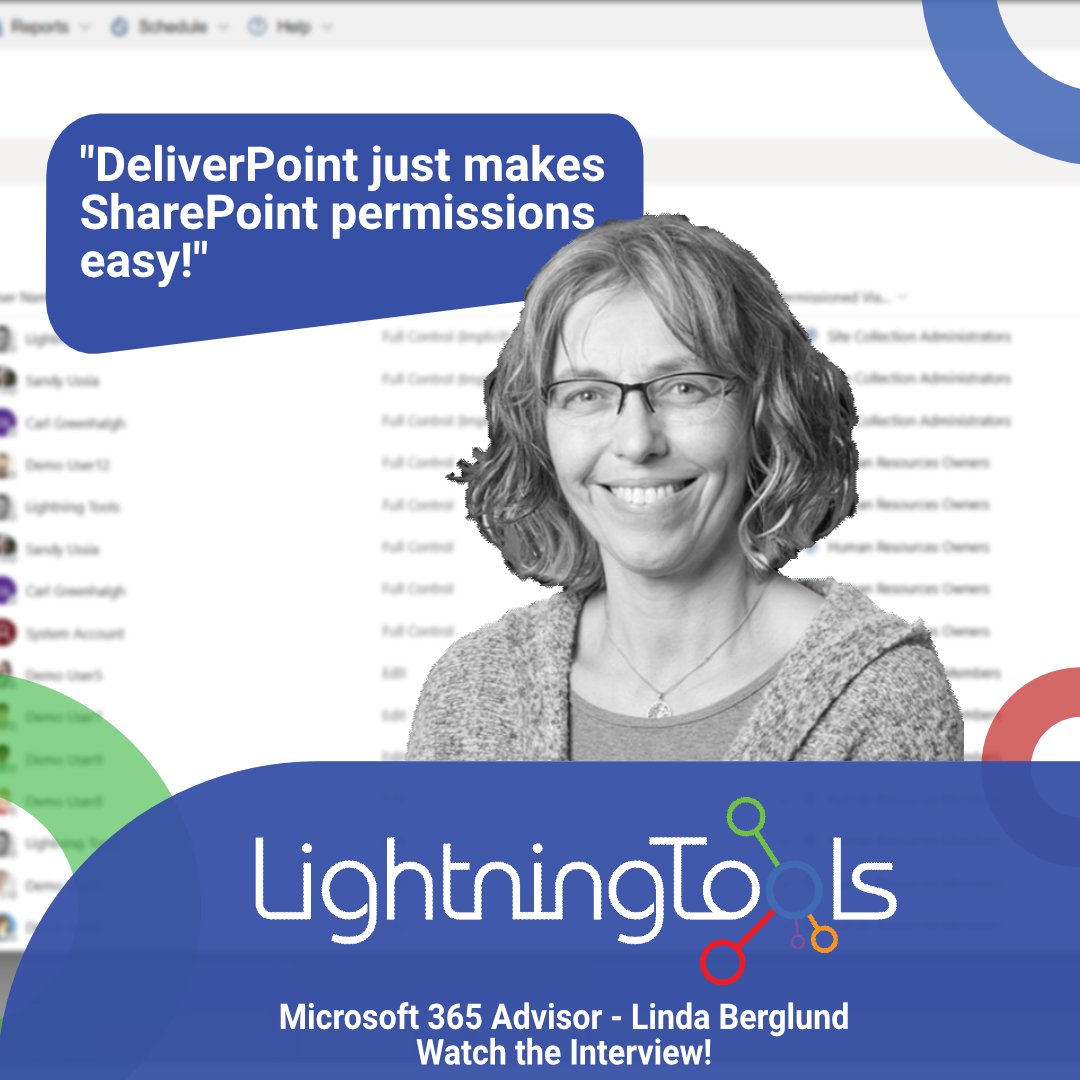 Microsoft 365 Advisor Linda Berglund shares why she recommends DeliverPoint for SharePoint permissions.

On-demand &amp; scheduled reports
SnapShots
SAM alternative

Watch now: hubs.ly/Q03xCyzG0
#SharePoint #Microsoft365 #DeliverPoint #Permissions #SPFx #M365Security