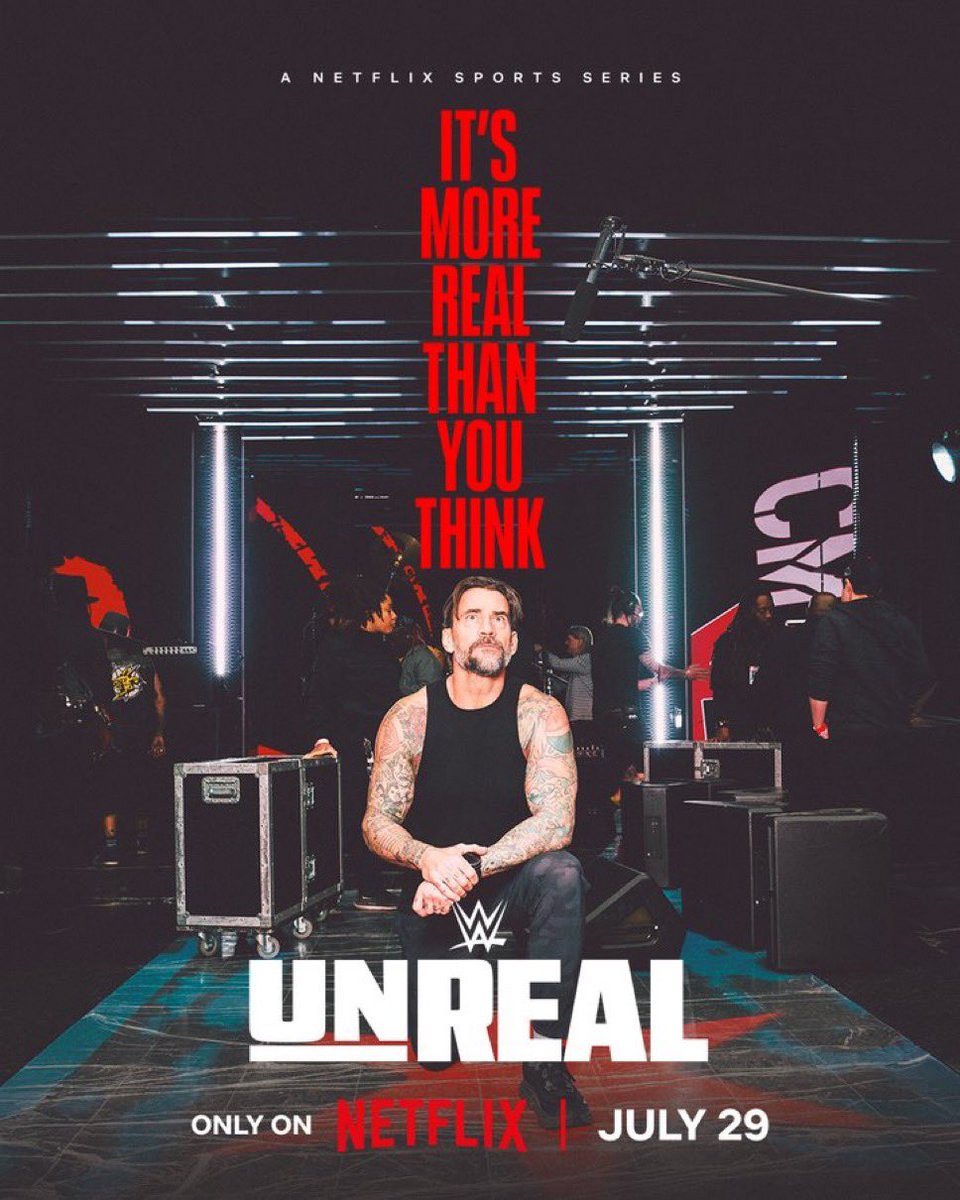 WWEGP's tweet image. Four brand new posters for WWE: UNREAL, the new Netflix docuseries premiering July 29 🔥🔥