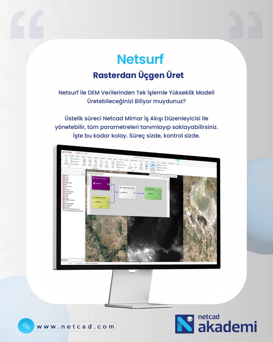 NetcadKampus's tweet image. Netsurf ile DEM Verilerinden Tek İşlemle Yükseklik Modeli Üretebileceğinizi Biliyor muydunuz?

🔗 netcad.com/tr/urunler/net…

#Netcad #TurkiyeninCBSAkademisi #Netsurf